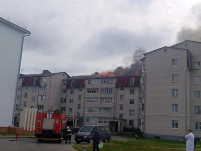 Пожар в&nbsp;пятиэтажном доме в&nbsp;Глуске: ликвидация последствий